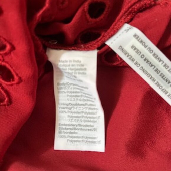 🧡 3/15 NWT J. Crew Balloon Long Sleeve Maroon Embroidered Blouse Women's XS - Picture 13 of 15